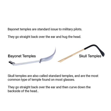 bayonet temple glasses.